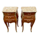 Pair of Louis XV style bedside tables with rosewood marquetry