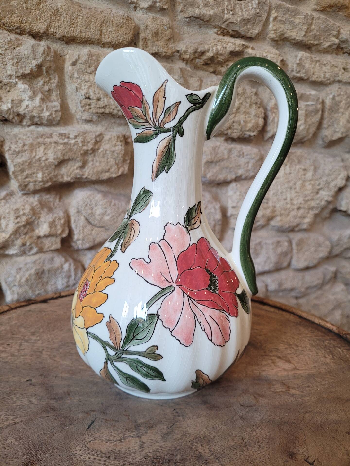 Pichet Gien "Les Grandes Fleurs" 30 June 1984 – Painted earthenware