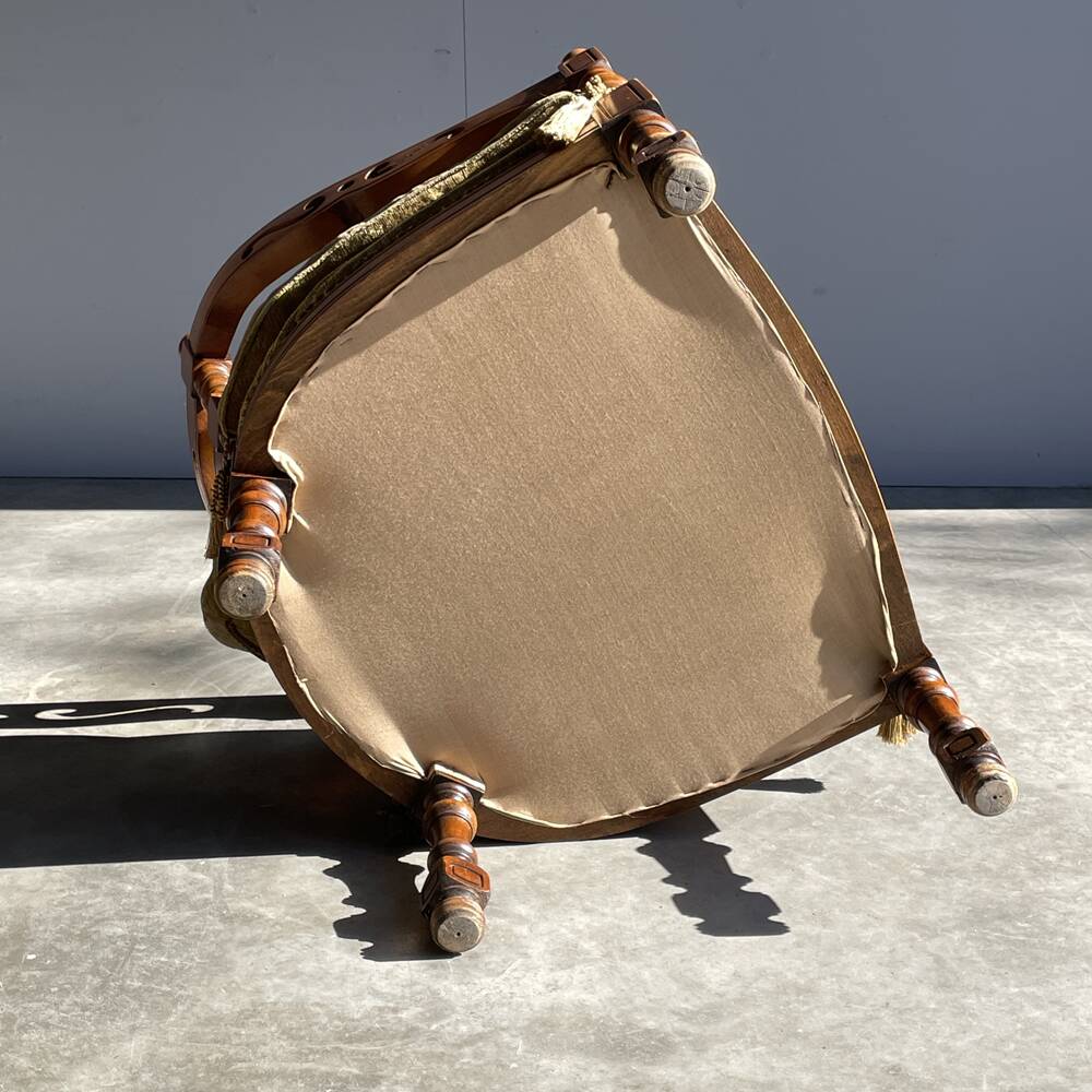 Giorgetti / classic armchair in art deco style / italy 1970s