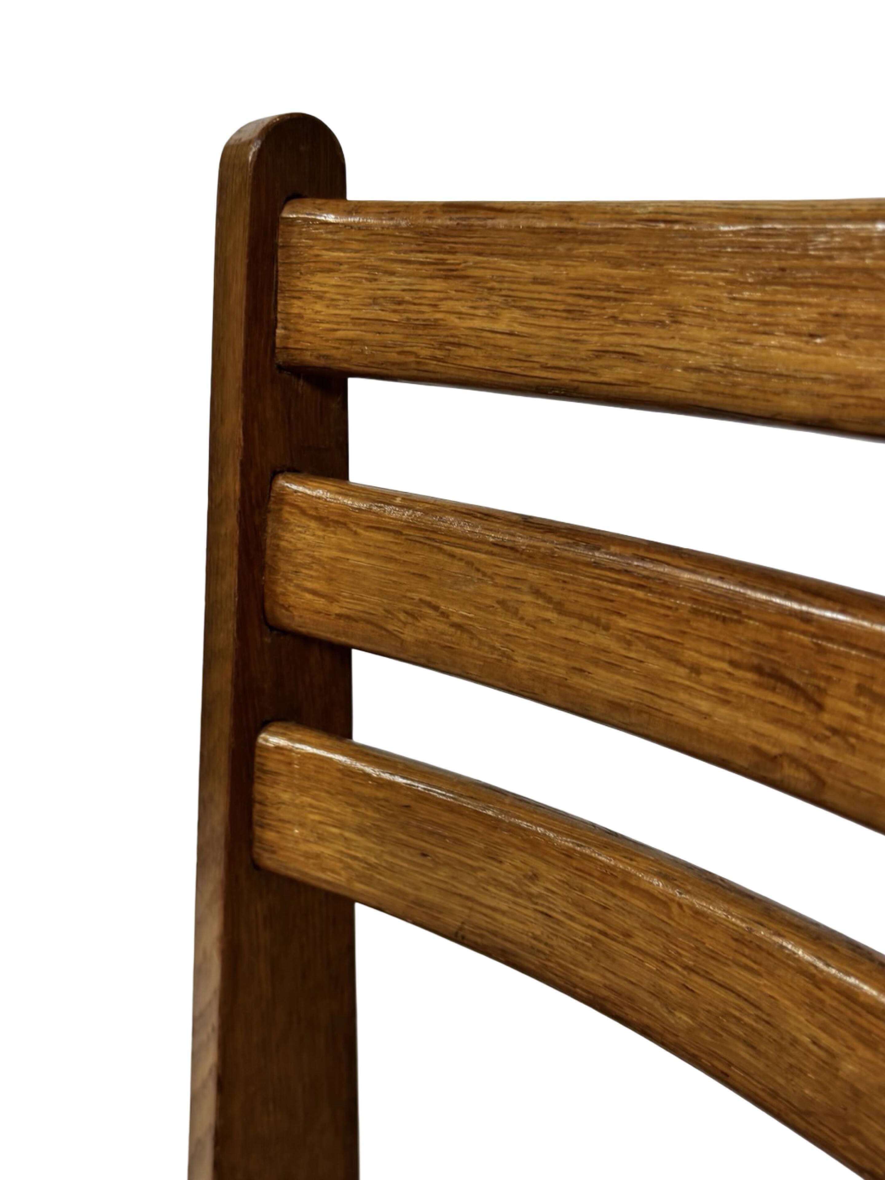 Vintage rare three-legged dining chair 1960s oak heart chair