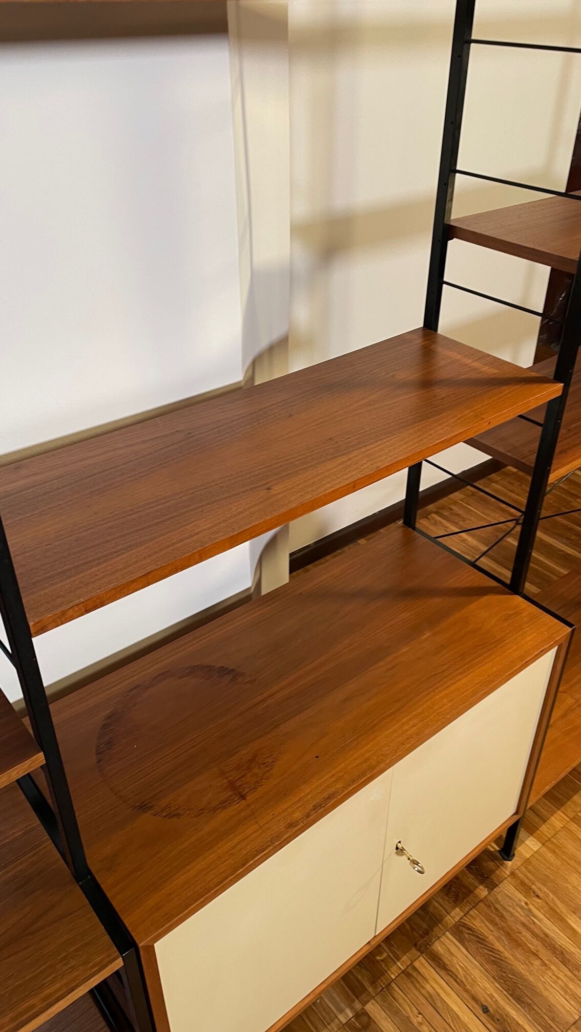 Modular vintage shelves of the 60s with box