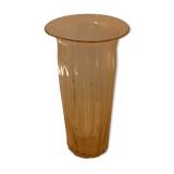 Vase jaune en verre soufflé