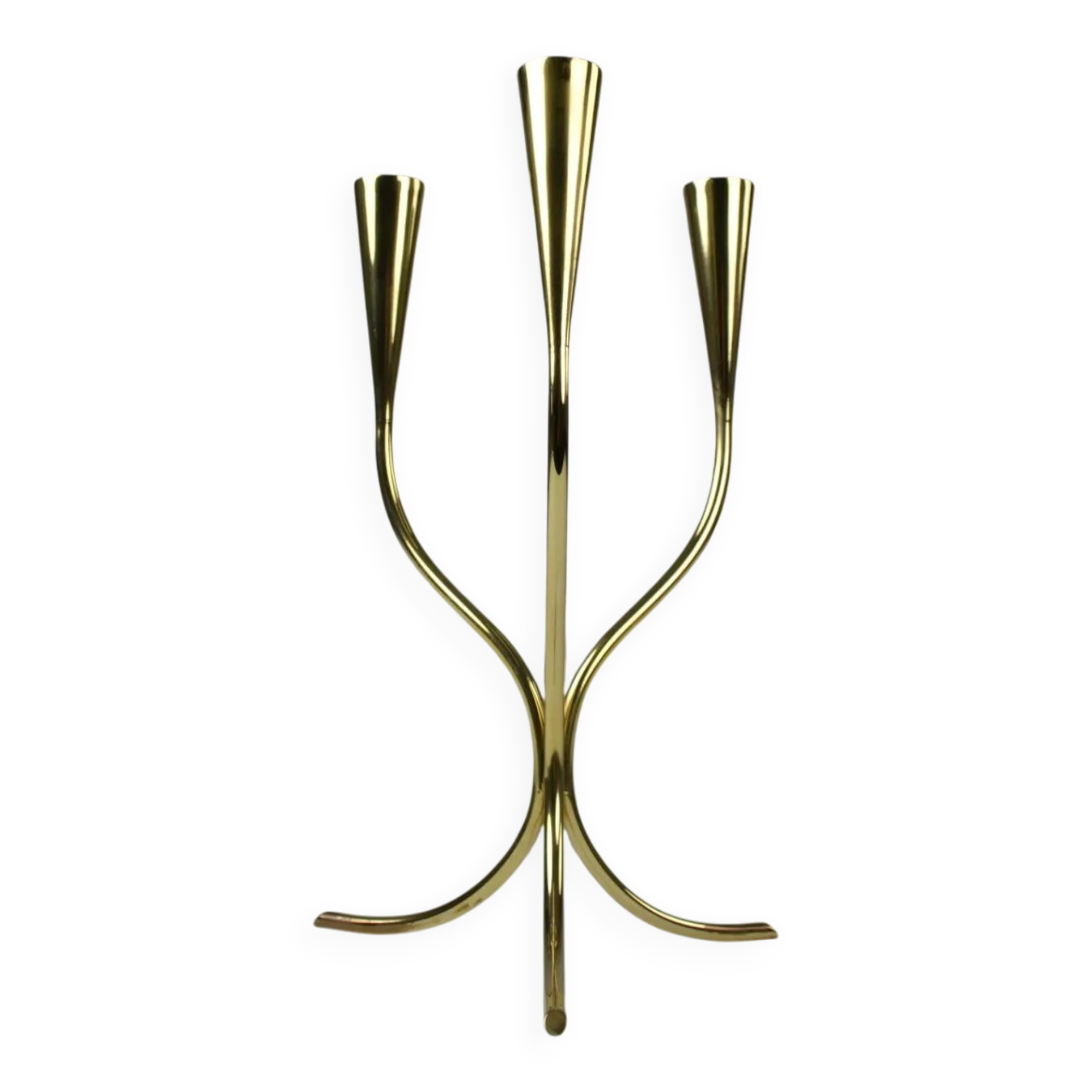 Polished Brass Candelabra by Gunnar Ander for Ystad-Metall, Sweden 1960s
