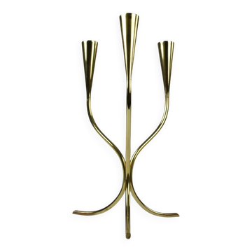 Polished Brass Candelabra by Gunnar Ander for Ystad-Metall, Sweden 1960s