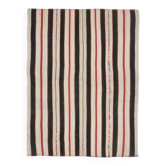Tapis d'aire kilim en laine et coton beige turc vintage noué à la main 158x217