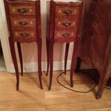 Pair of Louis XV style bedside tables in rosewood marquetry