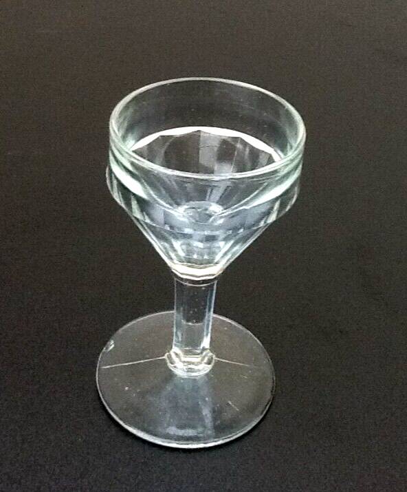 2 bistrot stemmed glasses transparent faceted glass