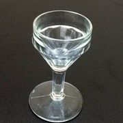 2 verres à pied bistrot verre transparent à facettes
