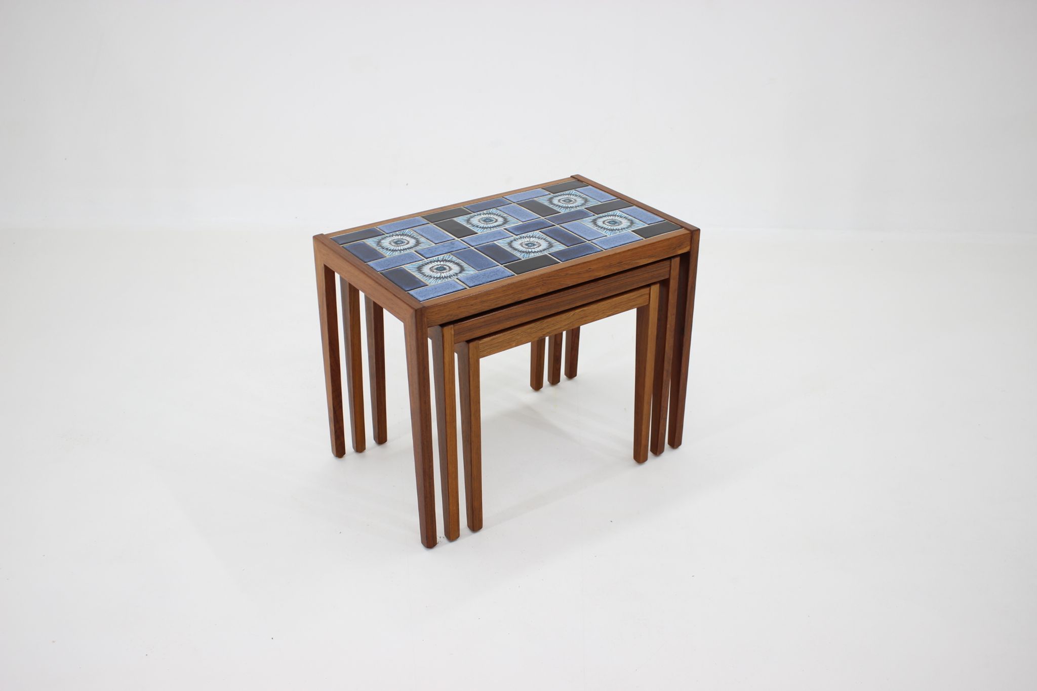 1960s nesting ceramic tile tables, Denmark