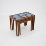 1960s nesting ceramic tile tables, Denmark