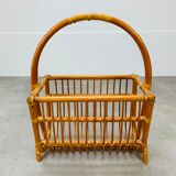 Porte revue en rotin années 60