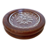 Cendrier en bois et verre amovible