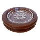 Wooden ashtray with removable glass.