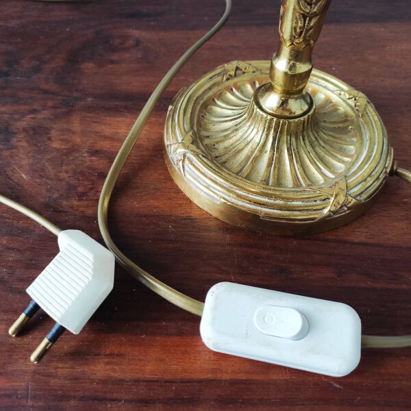 Lampe bouillotte 3 feux en bronze Maison Collange