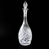Antique Crystal high Decanter with original Lid with debossed pattern from Sweden early 1900s