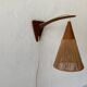 Teak wall lamp with natural ropes by Ib Fabiansen for Fog & Mørup, 1960s, Denmark.