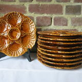 10 Sarreguemines oyster plates in very good condition