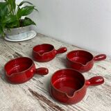 Enamelled ceramic fondue pots