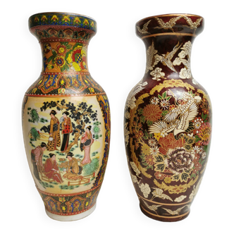 2 Vases céramique / porcelaine de Chine , Asie