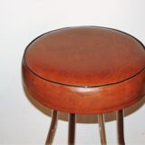 Pair of hockers, bar chairs 70s