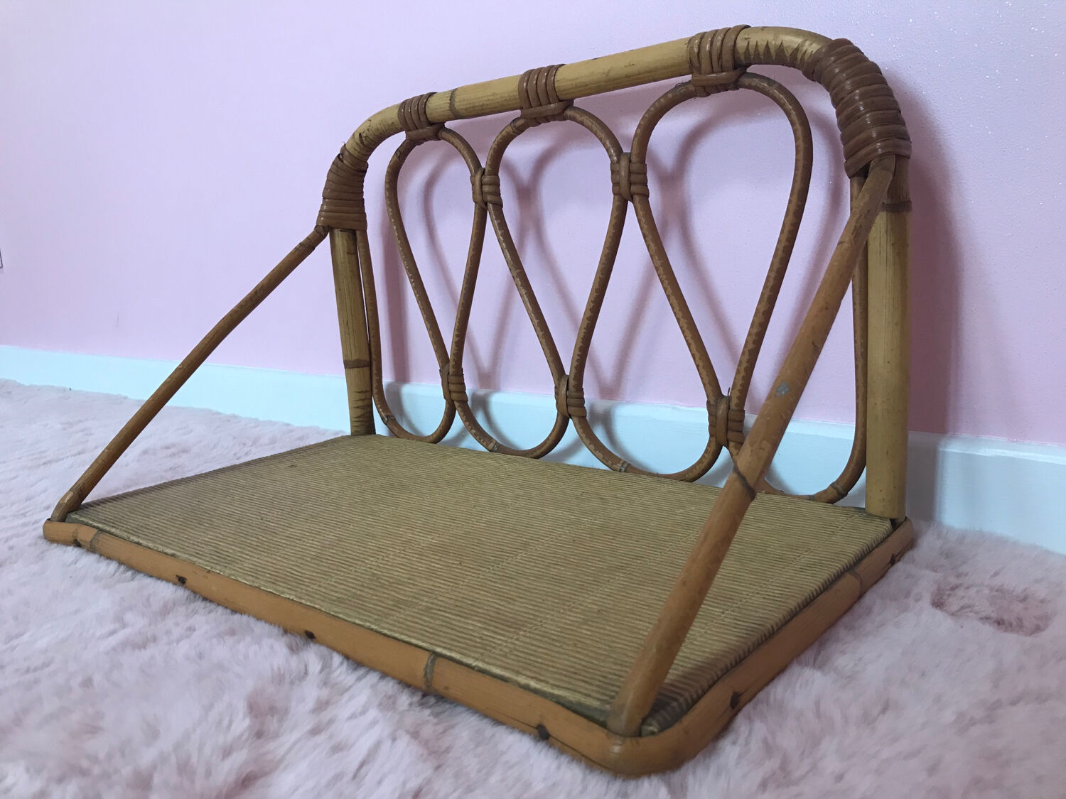 Vintage rattan shelf