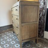 Carved solid oak chest of drawers