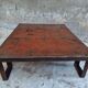 Industrial coffee table pallet table steel cinnamon brown