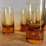4 verres ambrés, années 60