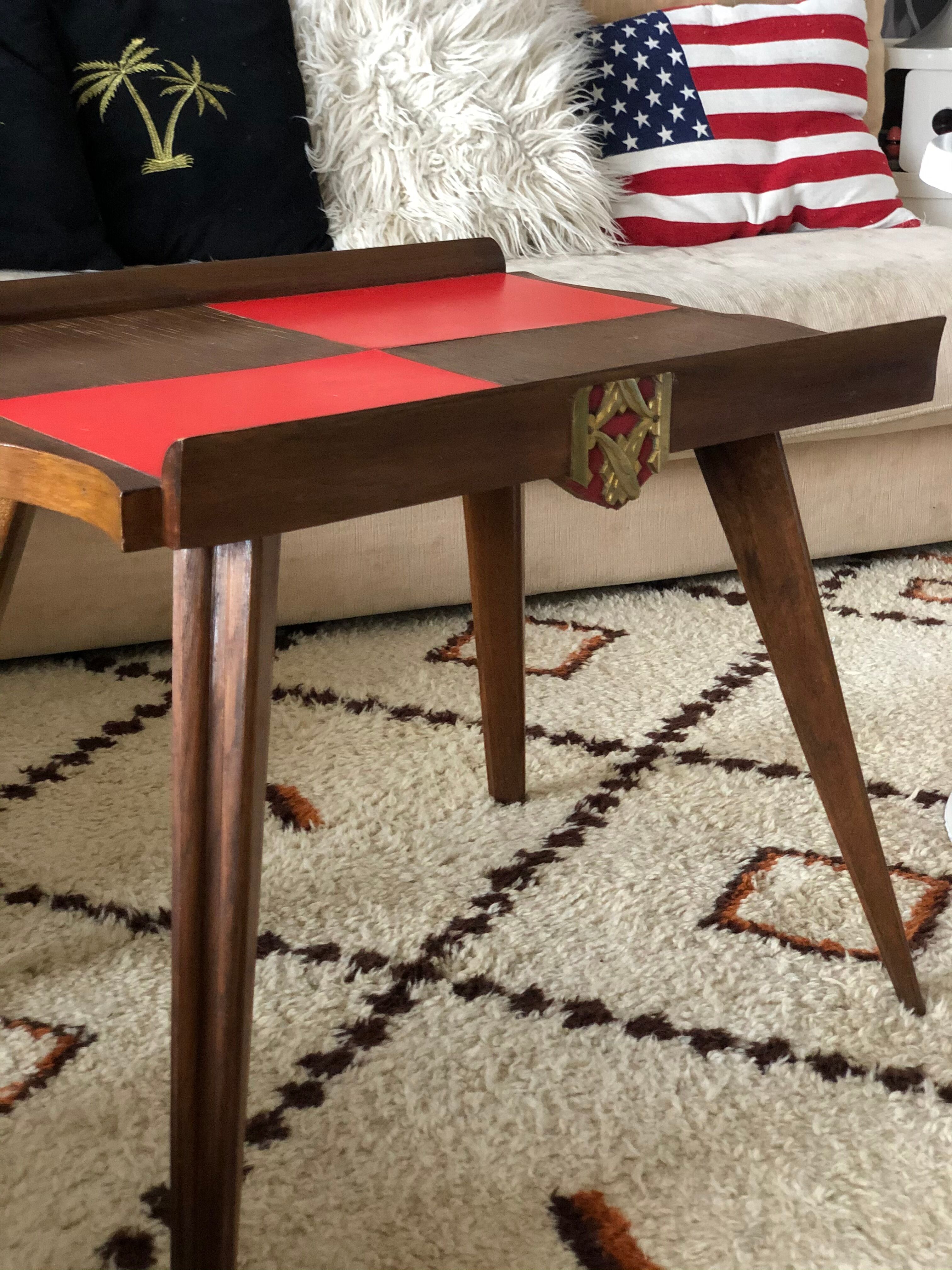 60s checkerboard coffee table