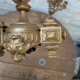 Pair of metal candelabra candle holders with 5 branches, 41cm