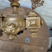 Pair of metal candelabra candle holders with 5 branches, 41cm