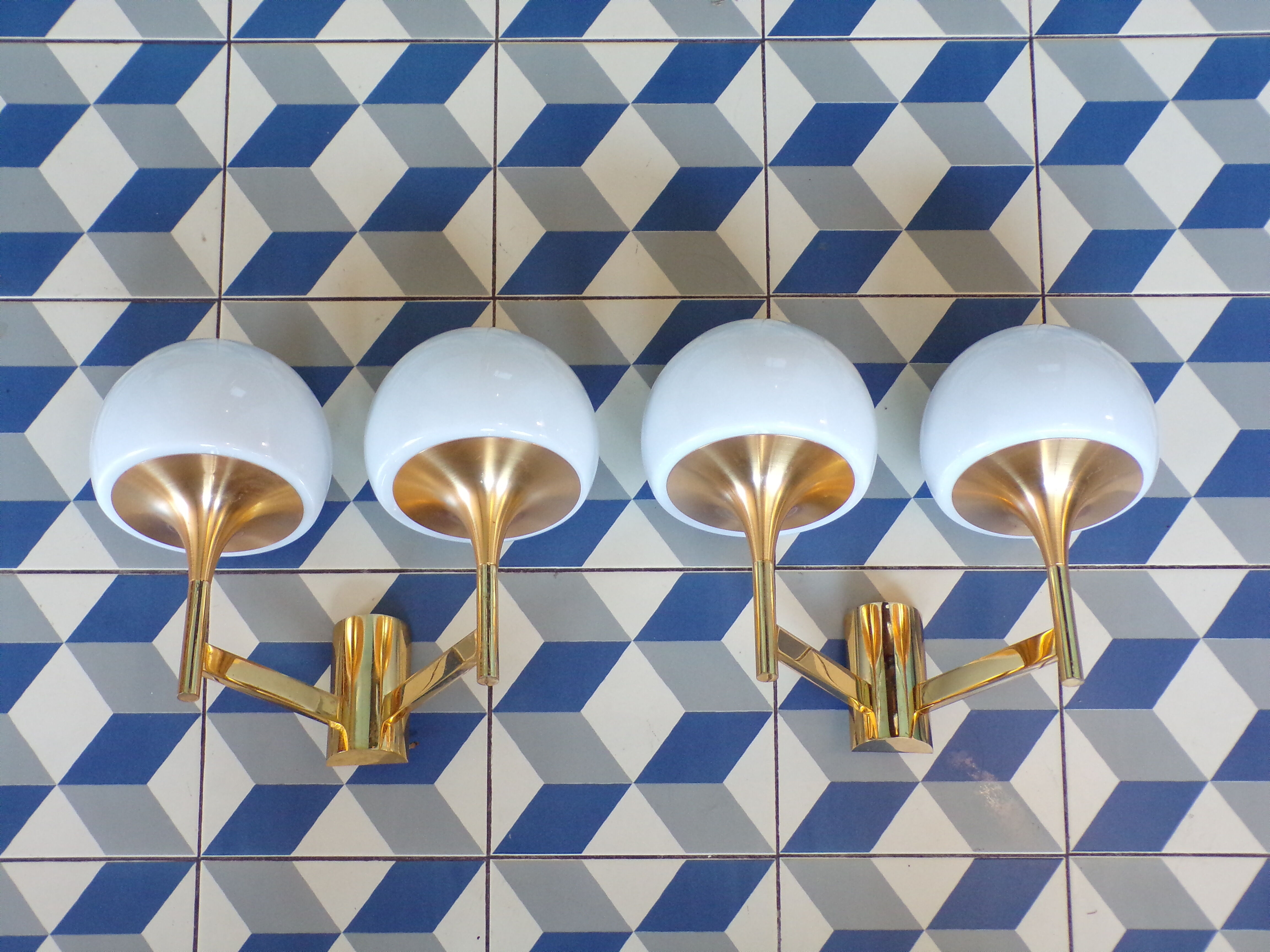 Pair of Sciolari homemade wall lamps