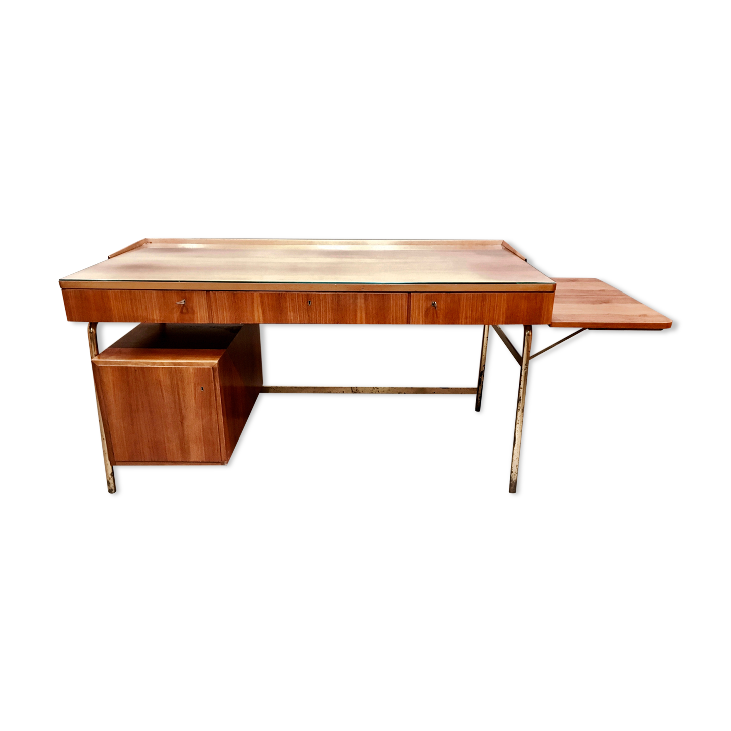 Modular desk rosewood and brass  1950