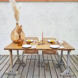 Farmhouse table on trestles