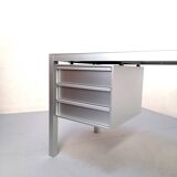 Brushed aluminum desk by MDF Italia
