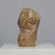 Cubist Marble Head Sculpture, Signed AW, 2008