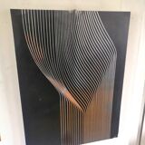 Vintage kinetic table on stainless steel plate