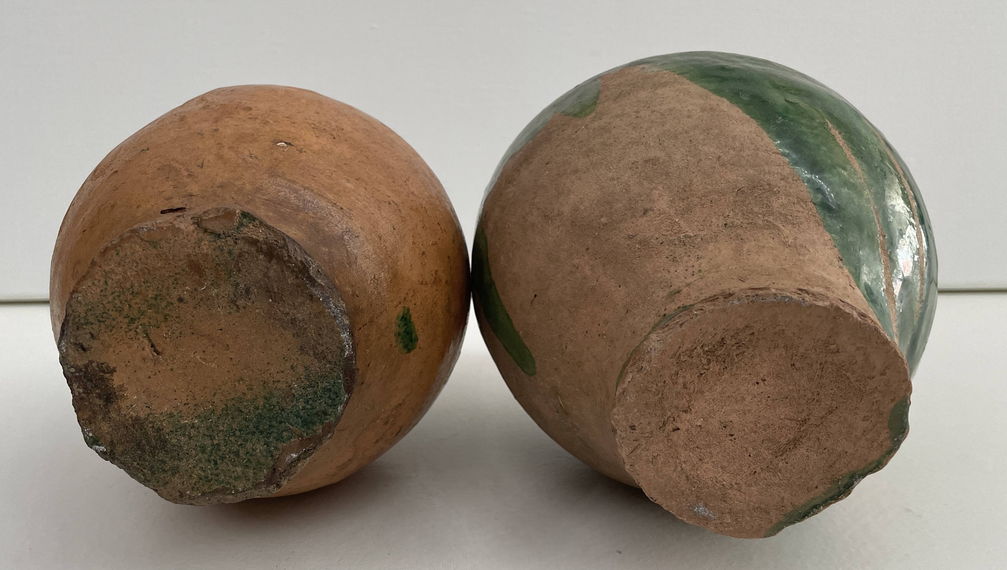 Set of 2 brissard carboys, varnished earth from the eure valley