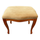 Louis XV style wooden and velvet footrest