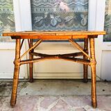 Vintage coffee table in wicker and formica