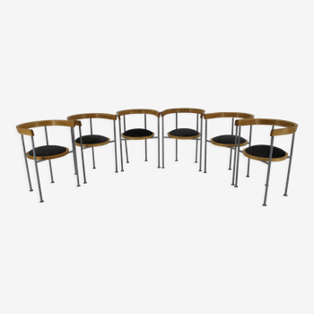 Set de 6 chaises de salle à manger par Börge Lindau pour Bla Station Suède  des années 1990