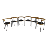 Set of 6 dining chairs by Börge Lindau for Bla Station Sweden 1990s