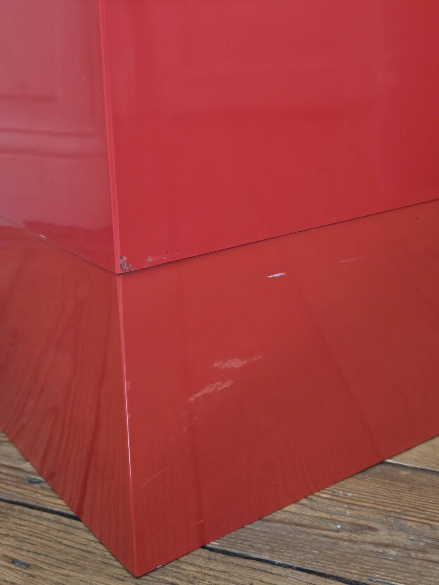 Kartell 4602 Simon Fussell – modular furniture with 3 drawers, red, Italy, 1970.
