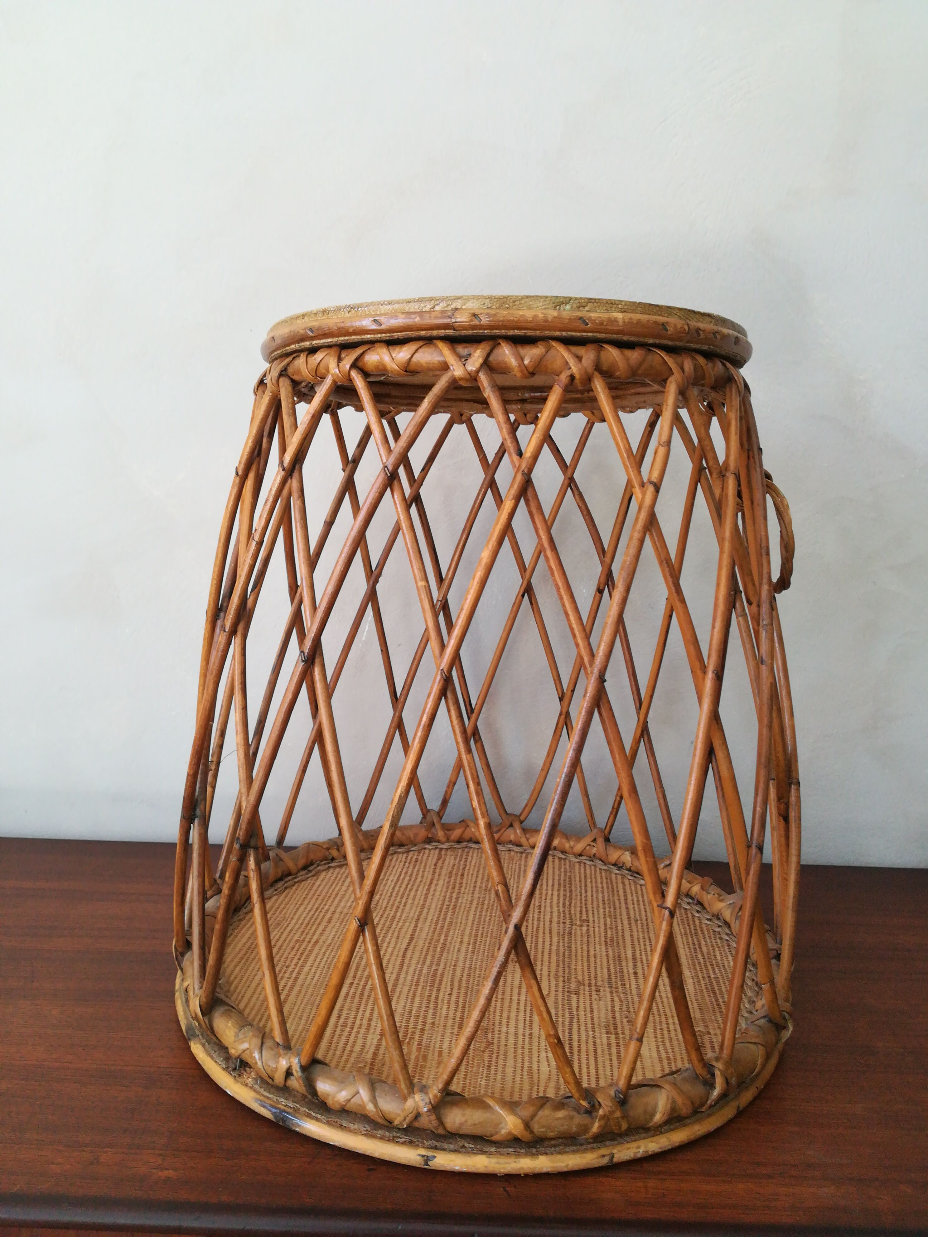 Rattan side table