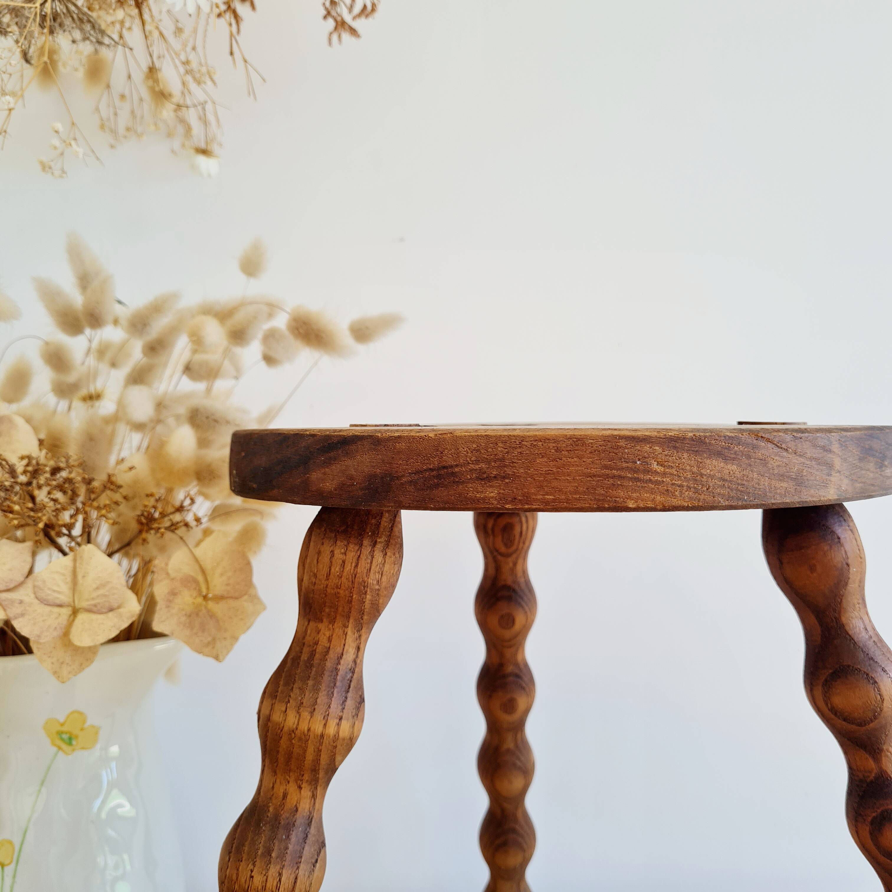 Antique wooden tripod stool