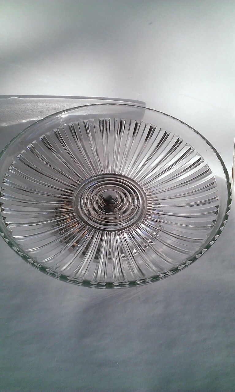Glass Art Deco bowl with metal base