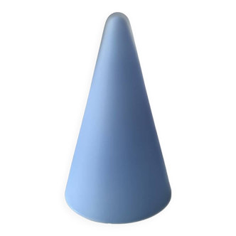 Lampe cône SCE Teepee  vintage en verre bleu