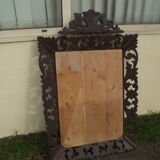 Louis XIII-style carved oak mirror - 129x88cm