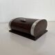 Vintage 1960 cigarette holder, wooden and gold metal dispenser - 16 x 13 cm