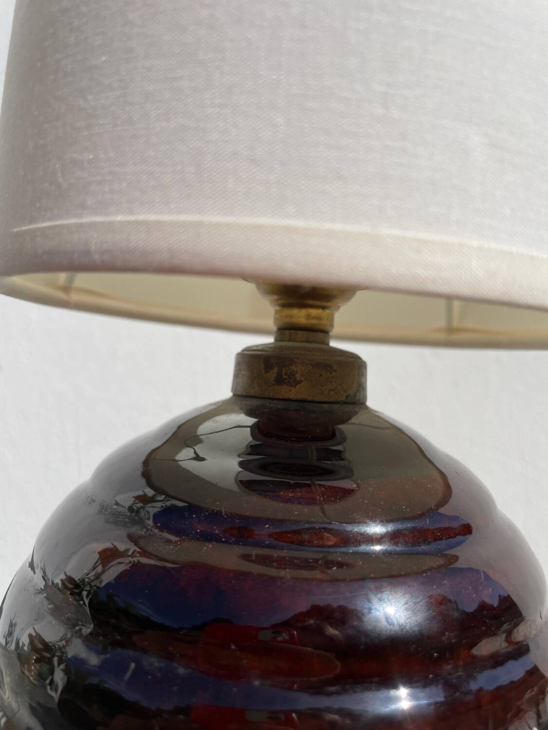 Lampe à poser en céramique émaillée 1960